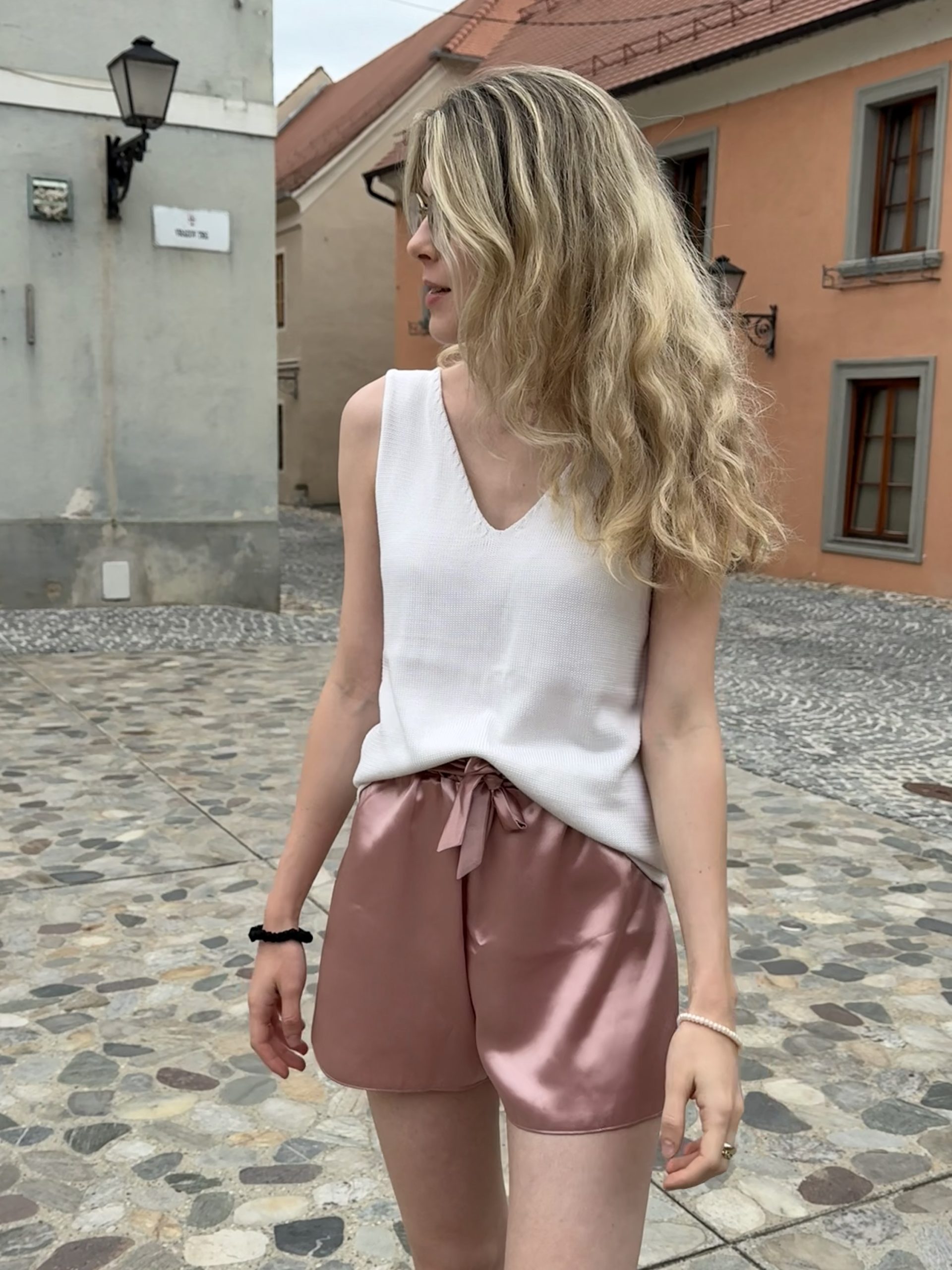 1. Svilene kratke hlače Cherry pink - Image 3